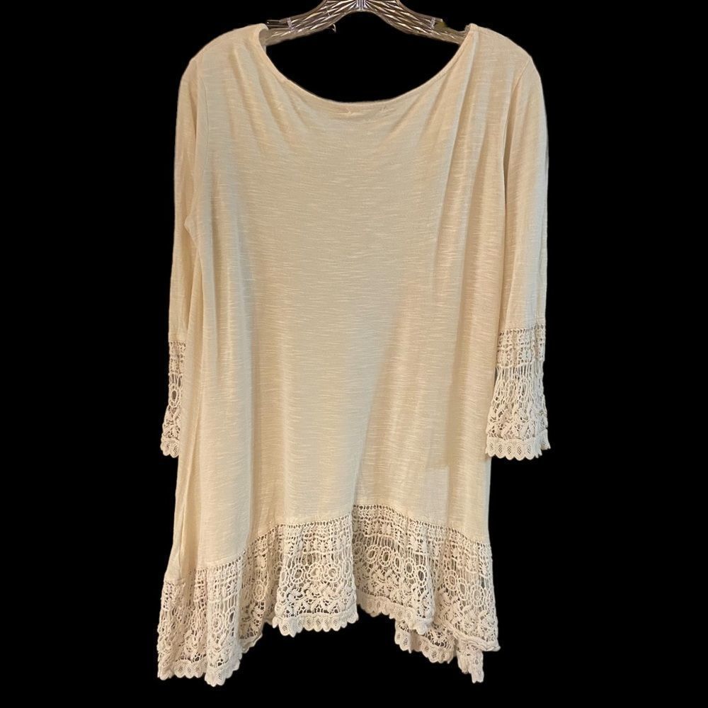 Indigo Soul Cream Crotchet Top